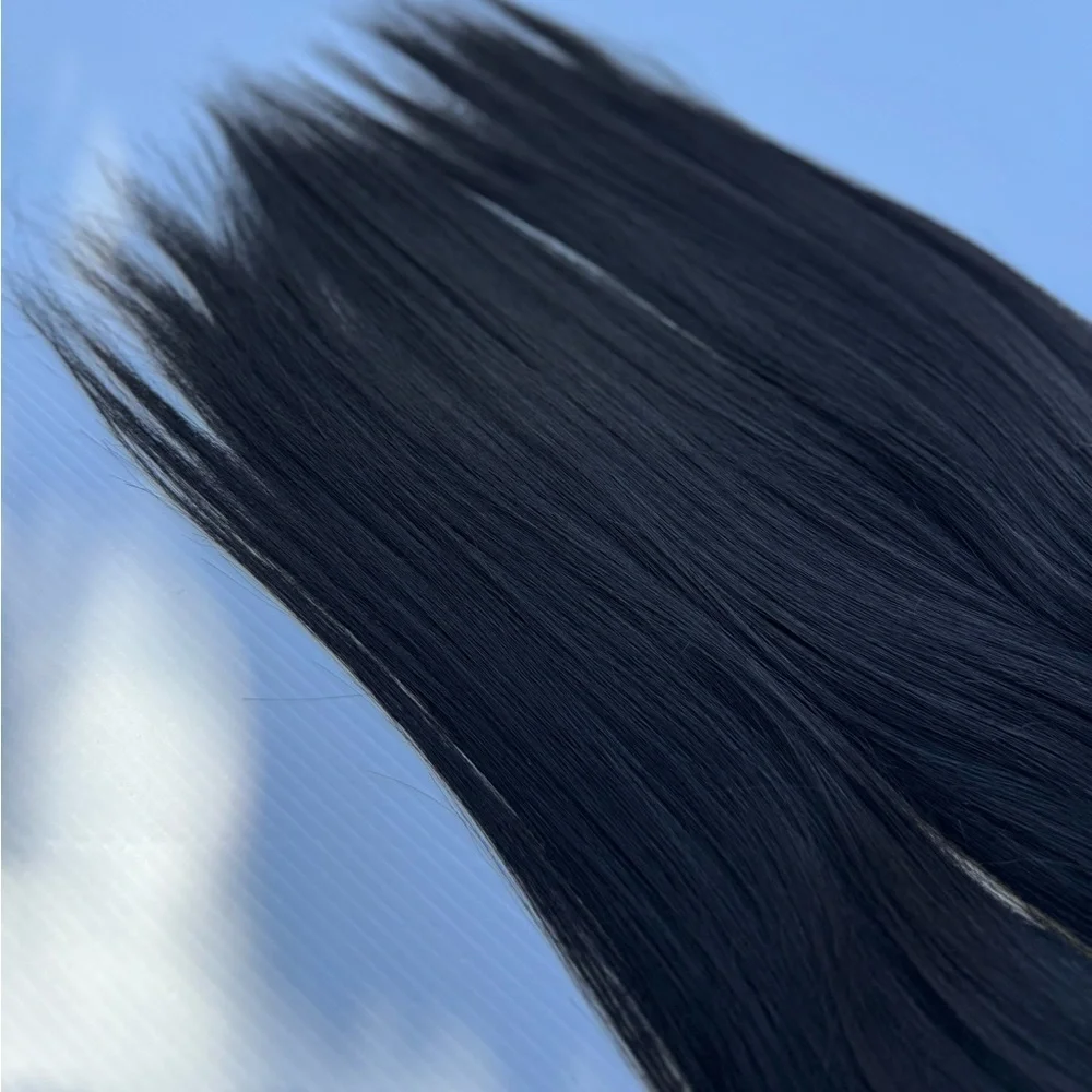 20 In Human hair Blend - Black straight Bundles three pieces